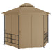 Prieel met zijwanden 3,1x2,7 m taupe