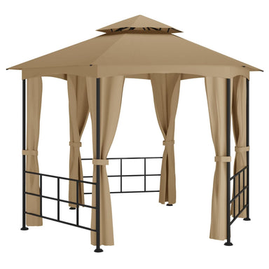 Prieel met zijwanden 3,1x2,7 m taupe