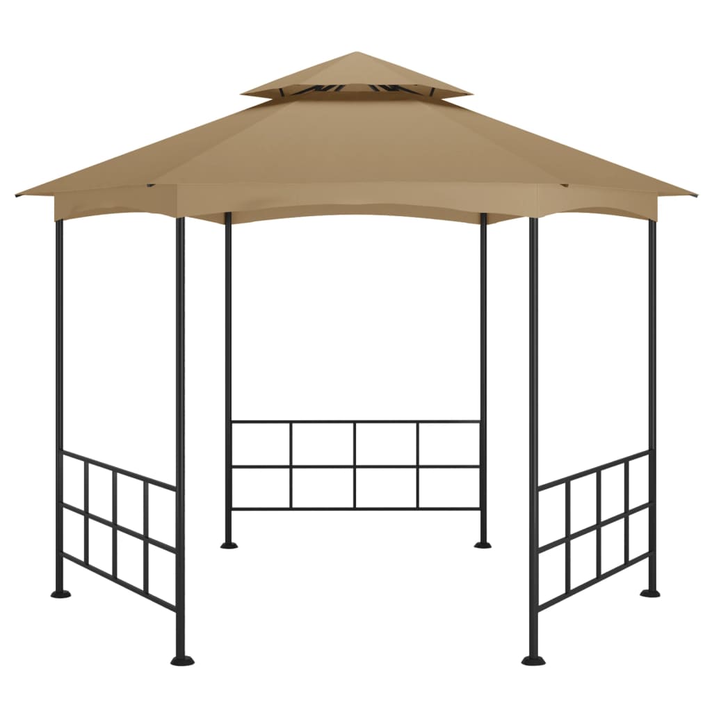 Prieel met zijwanden 3,1x2,7 m taupe