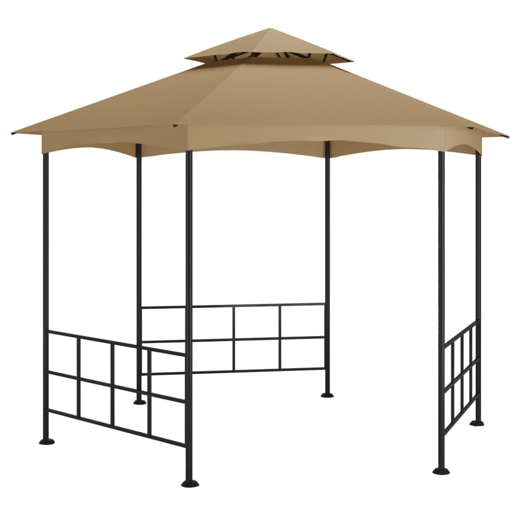 Prieel met zijwanden 3,1x2,7 m taupe