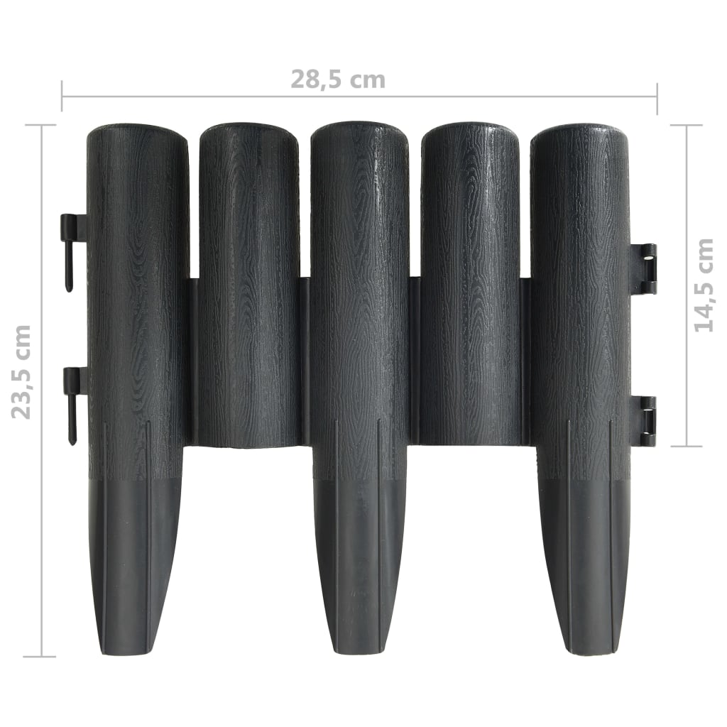 Gazonranden 36 st 10 m PP antracietkleurig