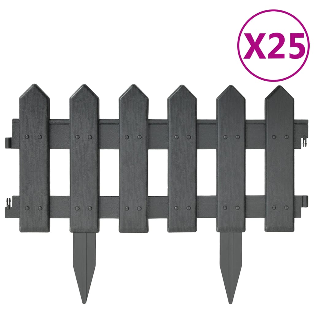 Gazonranden 25 st 10 m PP antracietkleurig