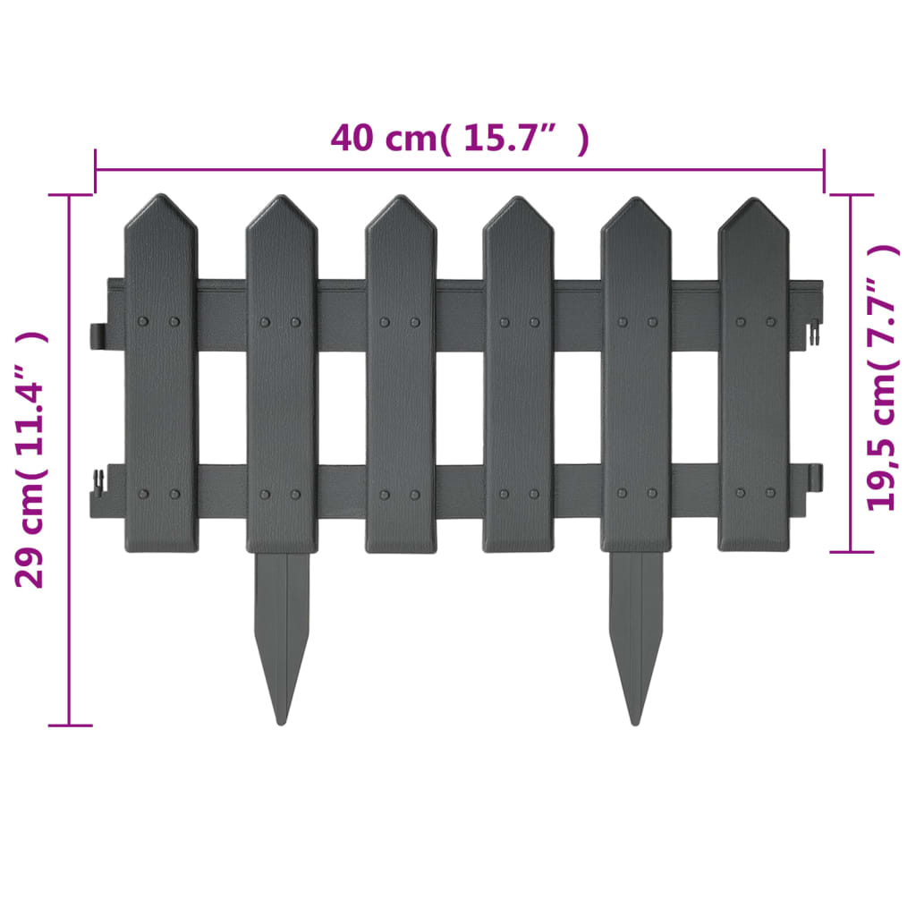 Gazonranden 25 st 10 m PP antracietkleurig
