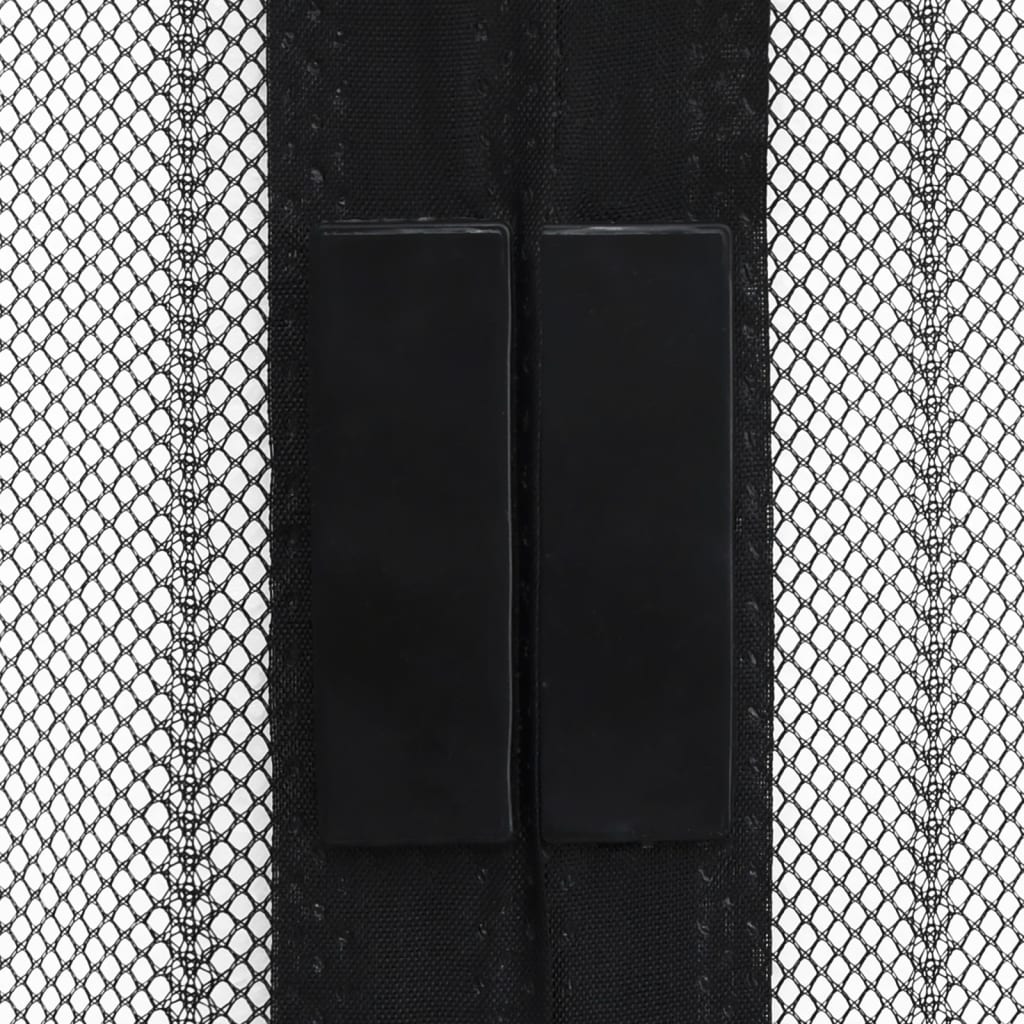 Insectendeurgordijnen 2 st magnetisch 200x80 cm zwart