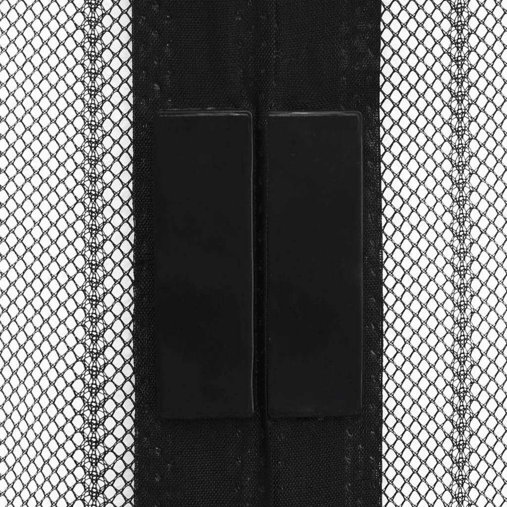 Insectendeurgordijnen 2 st magnetisch 220x130 cm zwart