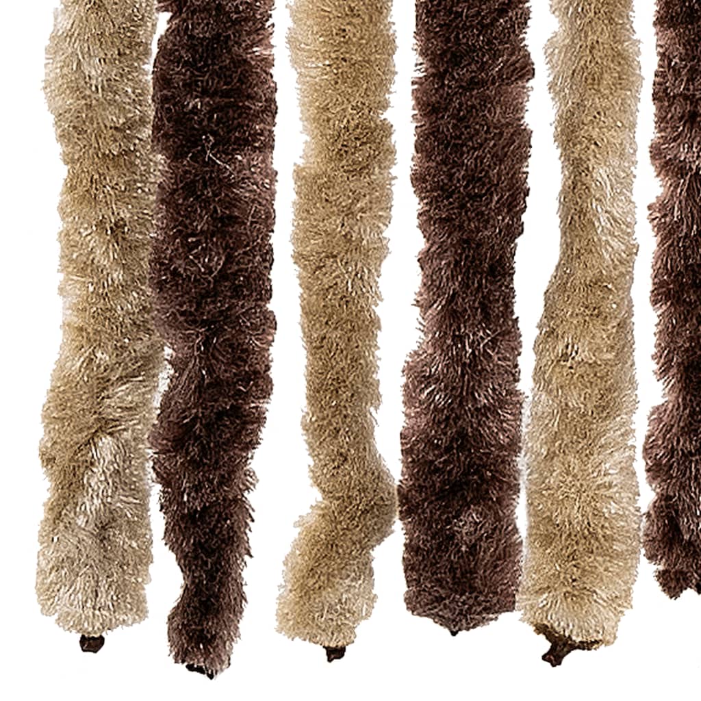 Vliegengordijn 90x200 cm chenille beige en lichtbruin