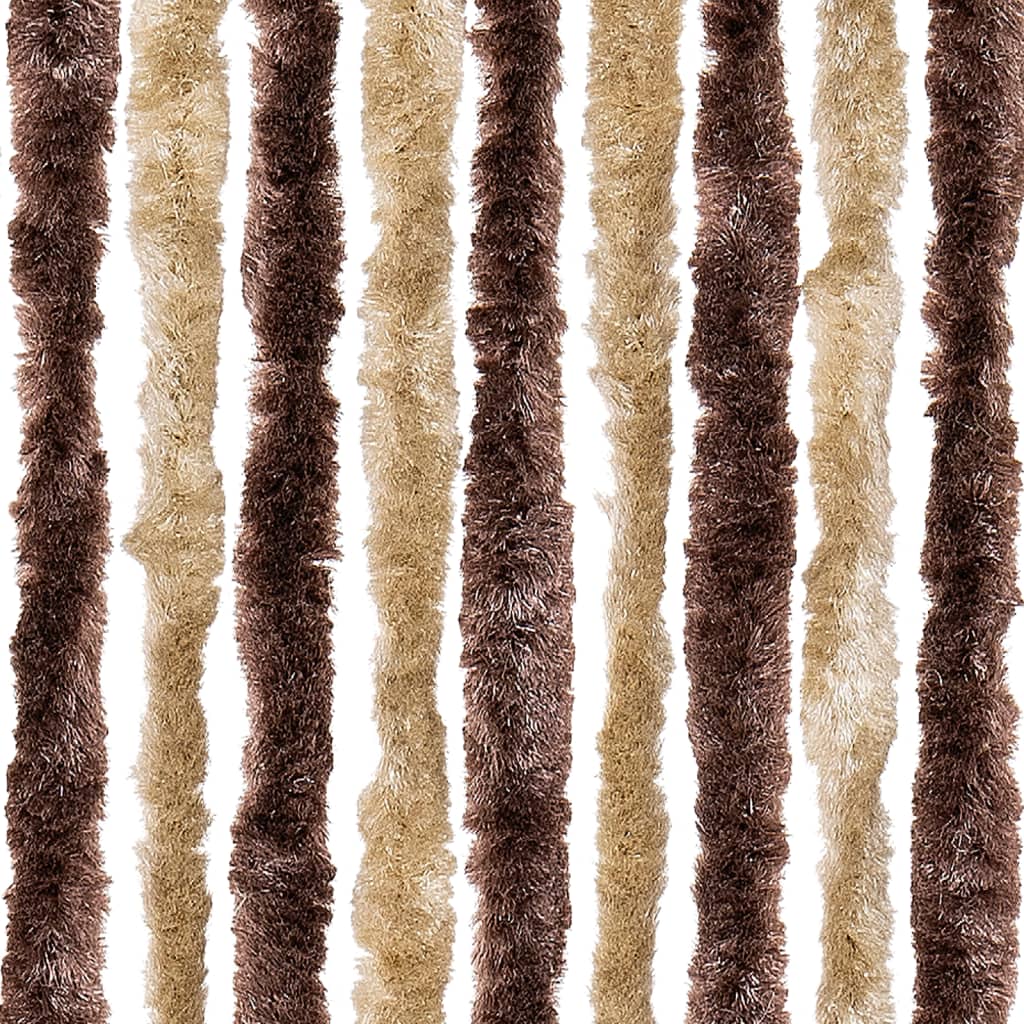 Vliegengordijn 90x200 cm chenille beige en lichtbruin