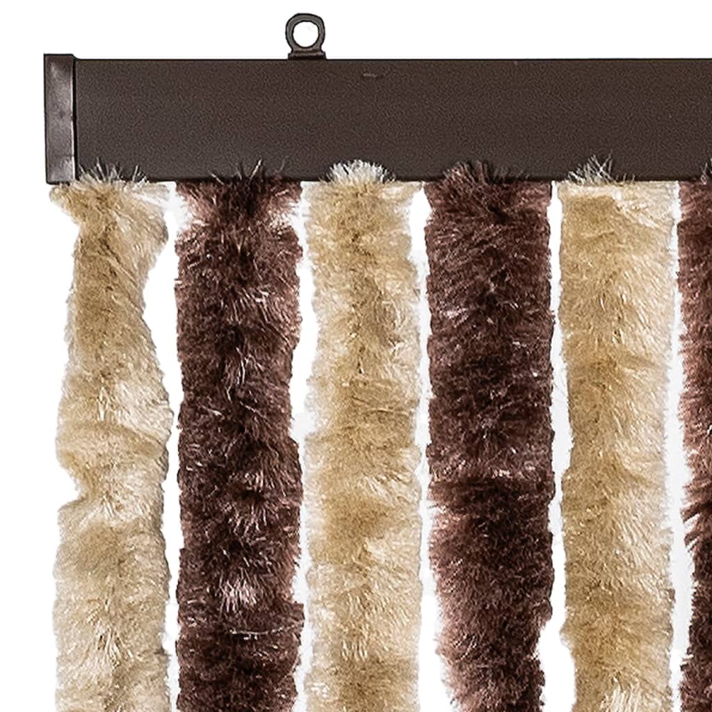 Vliegengordijn 118x220 cm chenille beige en lichtbruin