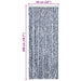 Vliegengordijn 56x200 cm chenille blauw en wit