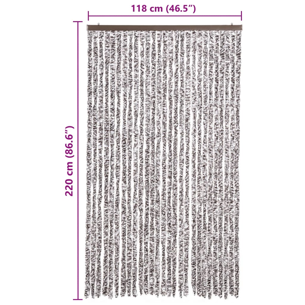 Vliegengordijn 118x220 cm chenille bruin en beige