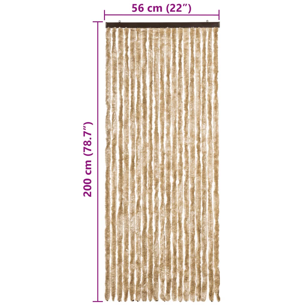 Vliegengordijn 56x200 cm chenille beige