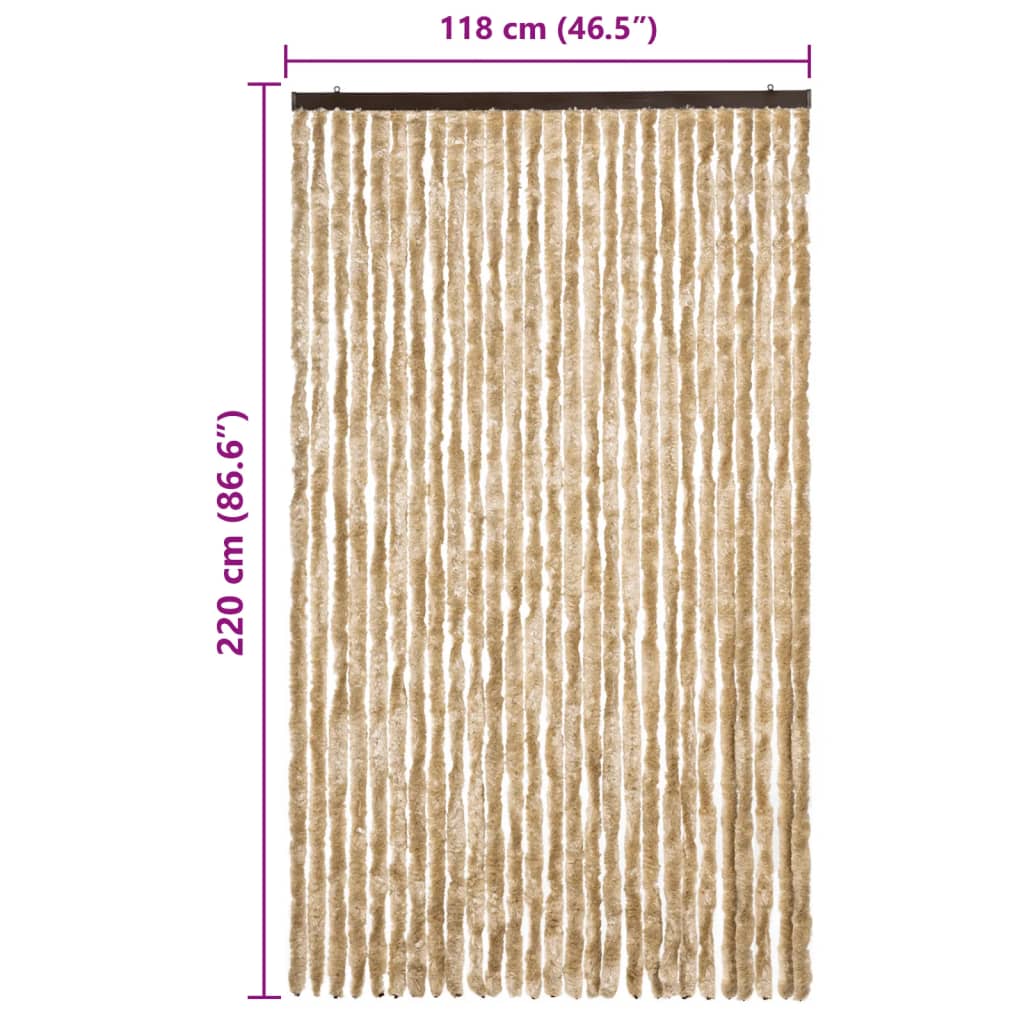 Vliegengordijn 118x220 cm chenille beige