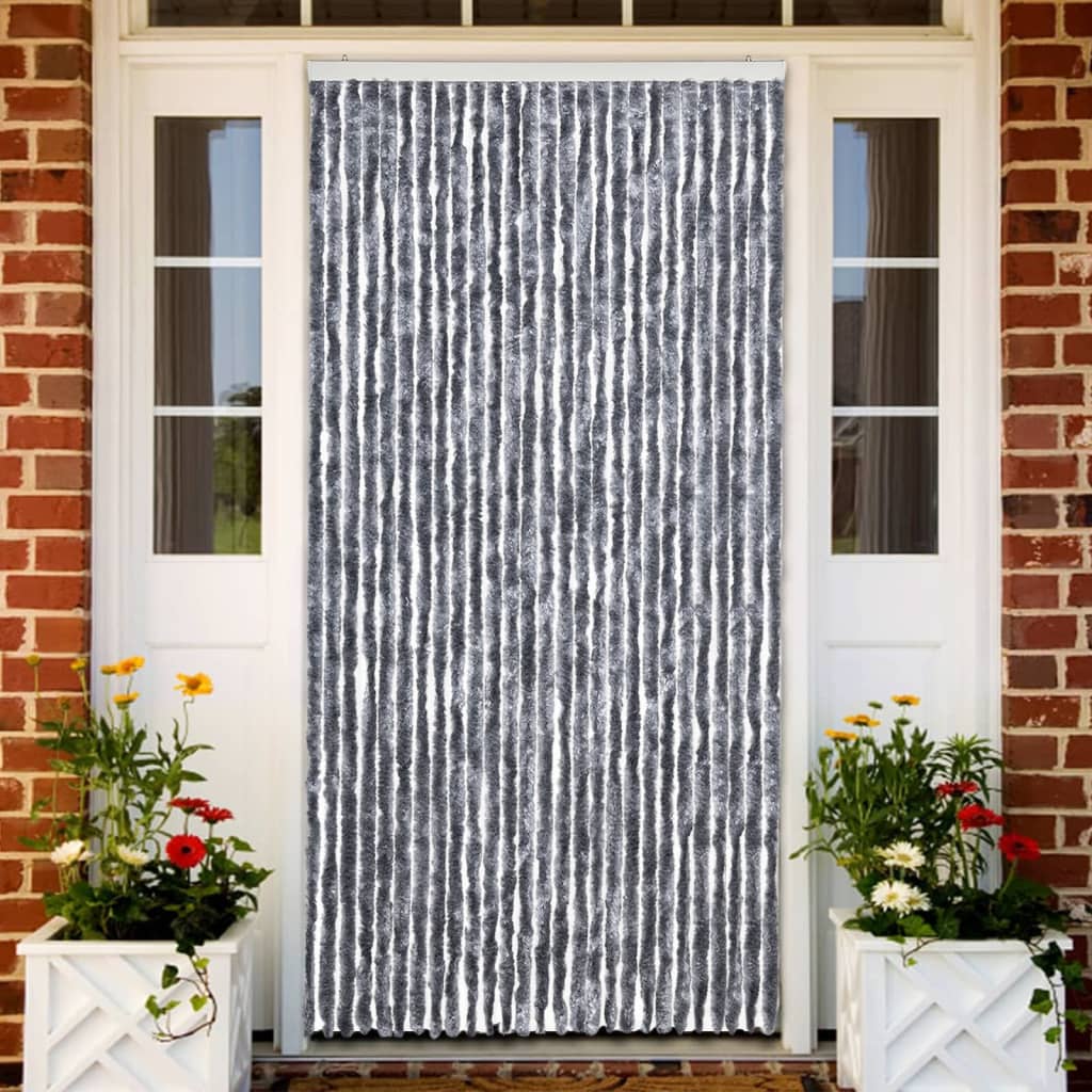 Vliegengordijn 118x220 cm chenille zilverkleurig