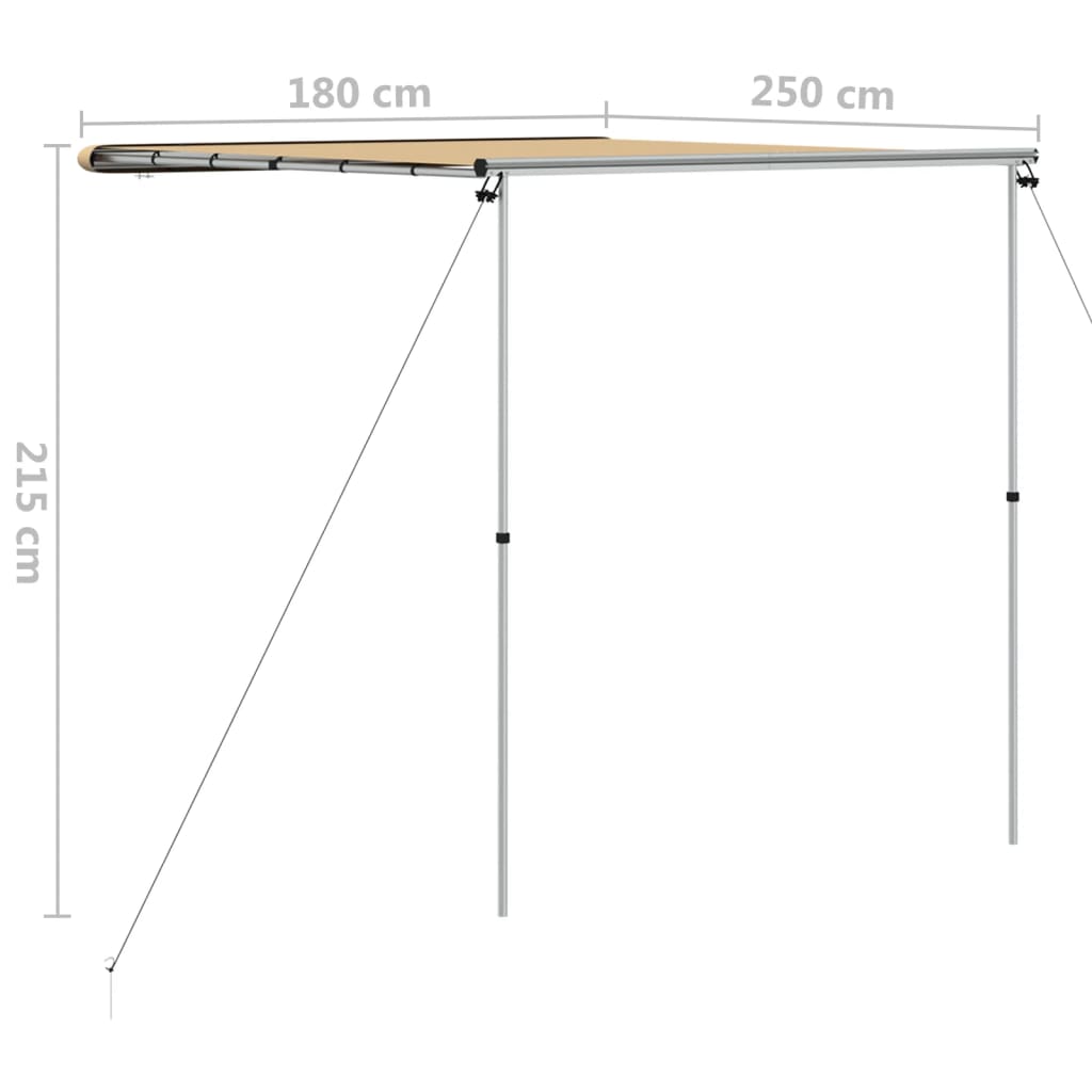 Luifel voor camper en caravan 1,8x2,5x2,15 m beige