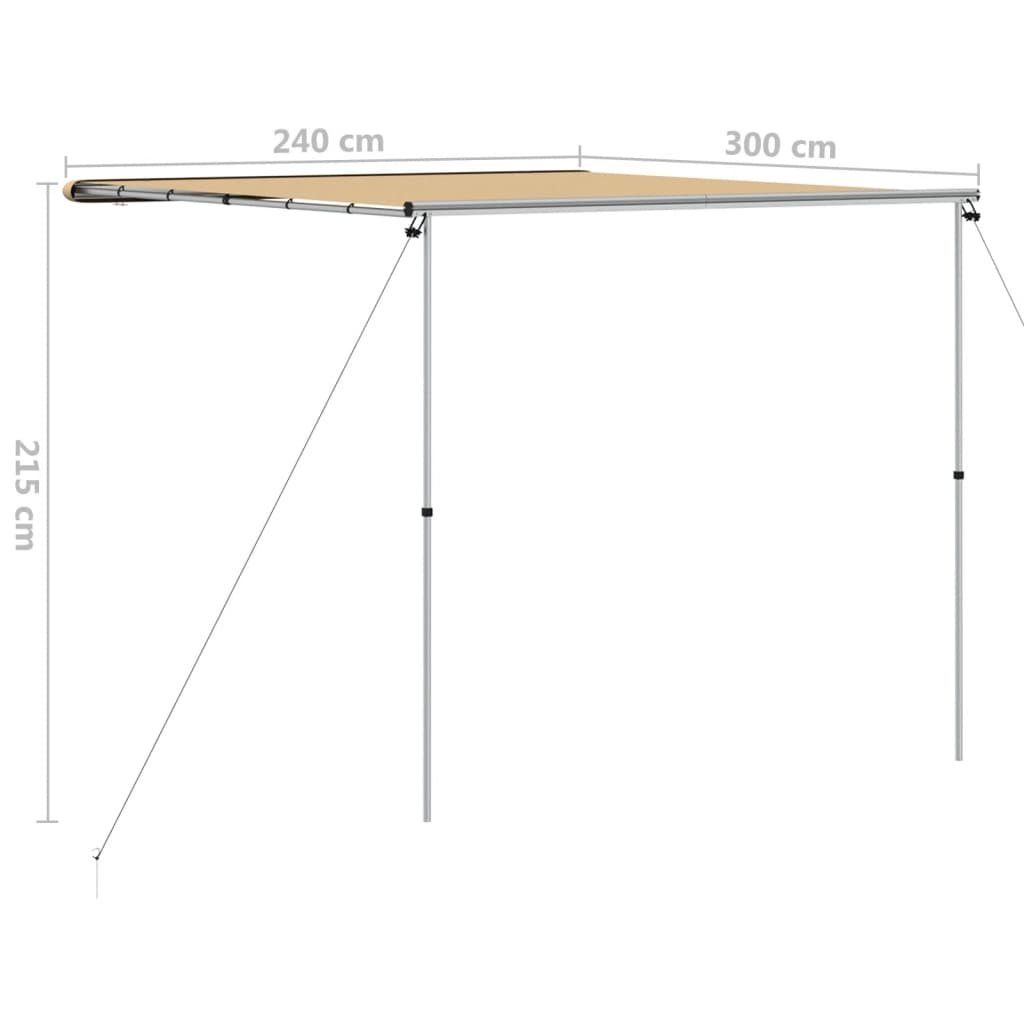 Luifel voor camper en caravan 2,4x3x2,15 m beige