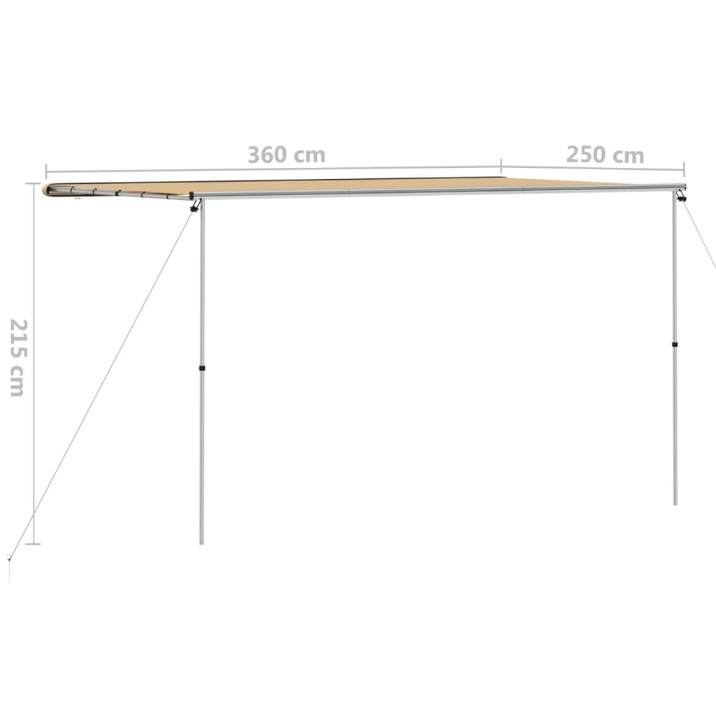 Luifel voor camper en caravan 3,6x2,5x2,15 m beige