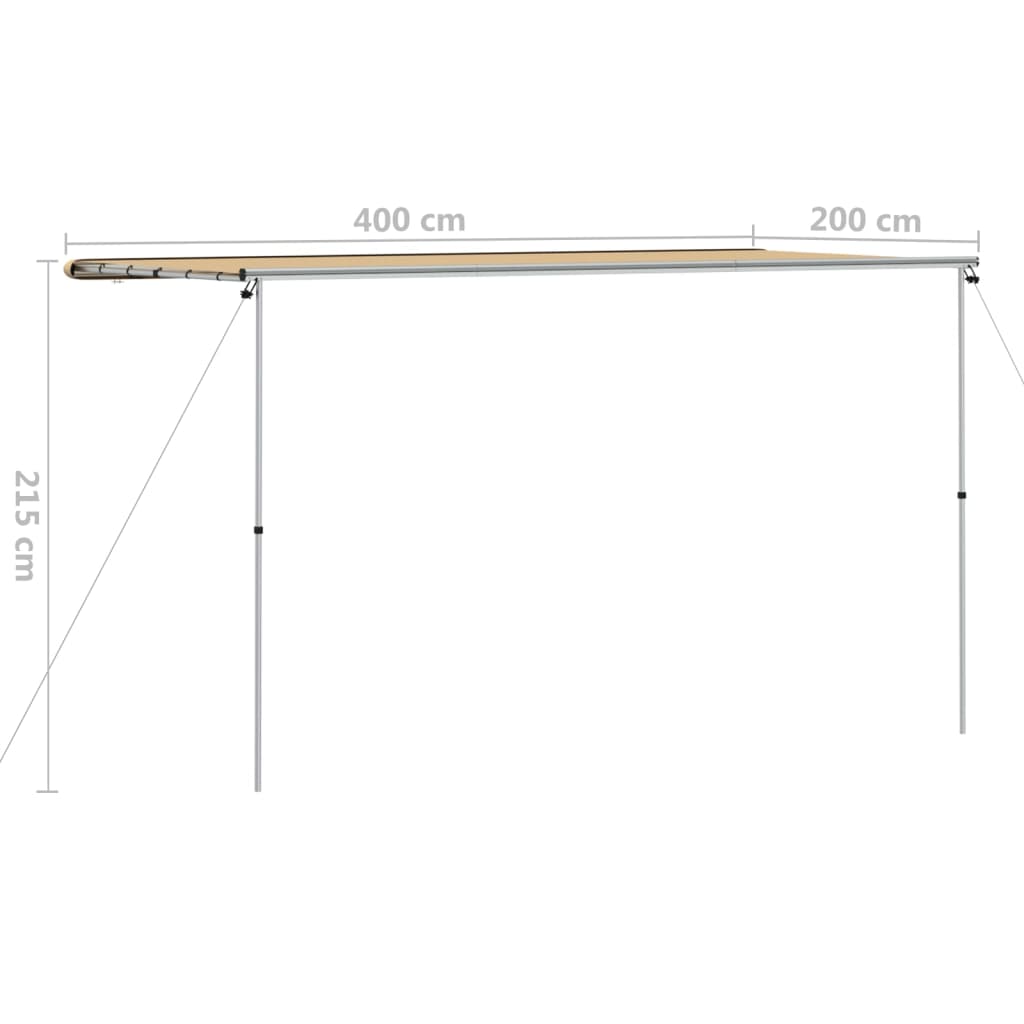 Luifel voor camper en caravan 4x2x2,15 m beige