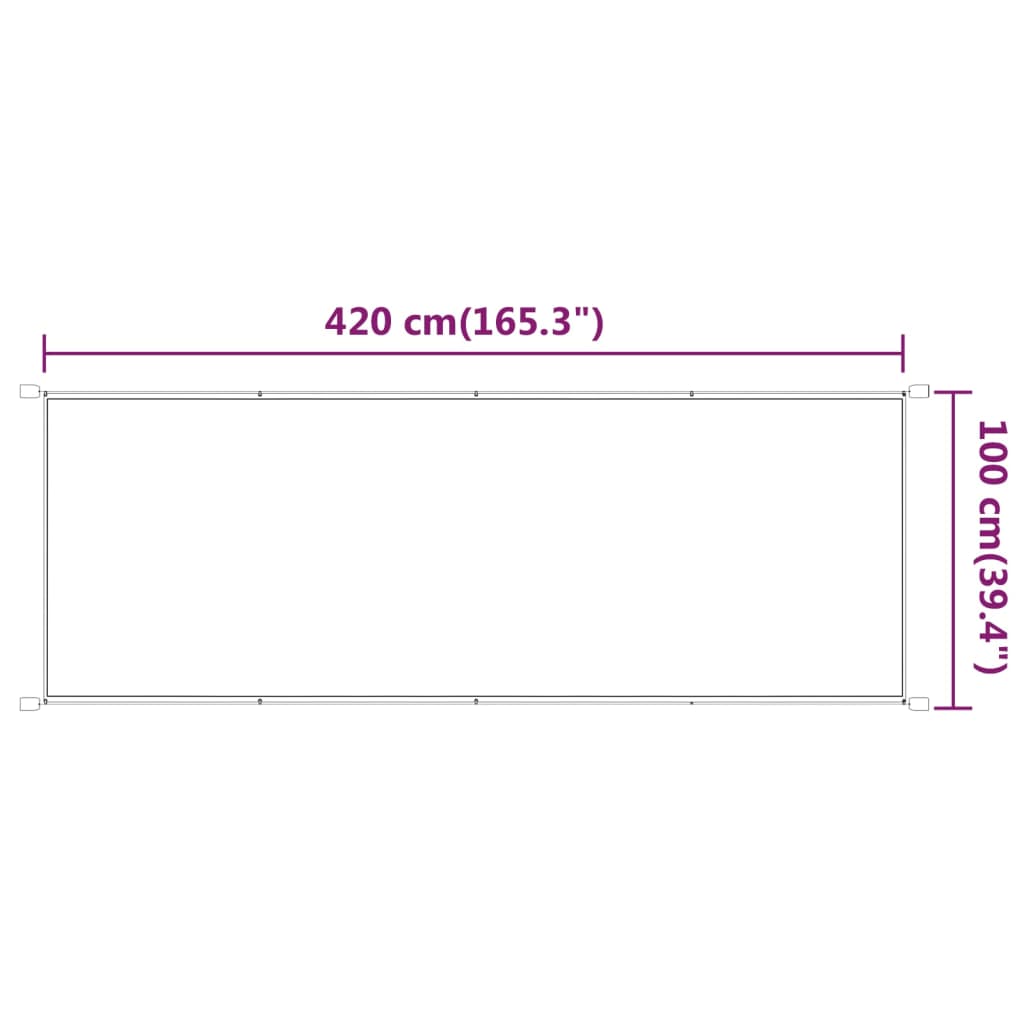 Luifel Verticaal 100X420 Cm Oxford Stof Lichtgroen 100 x 420 cm