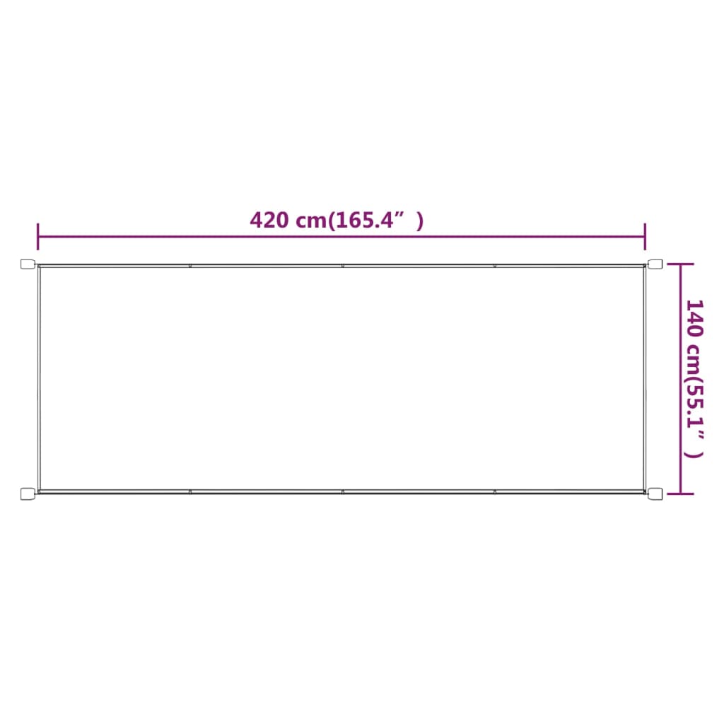 Luifel Verticaal 140X420 Cm Oxford Stof Taupe 140 x 420 cm