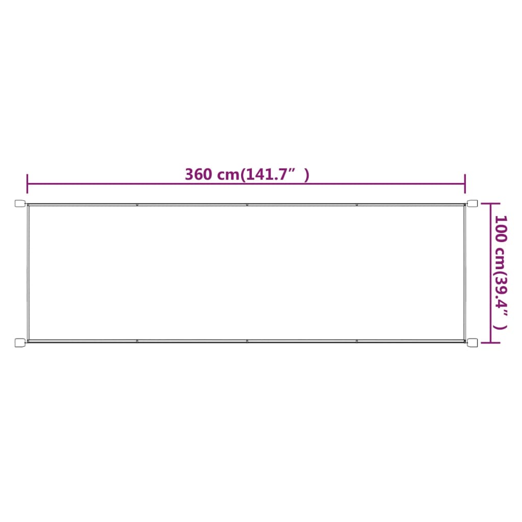 Luifel Verticaal 100X360 Cm Oxford Stof Blauw 100 x 360 cm