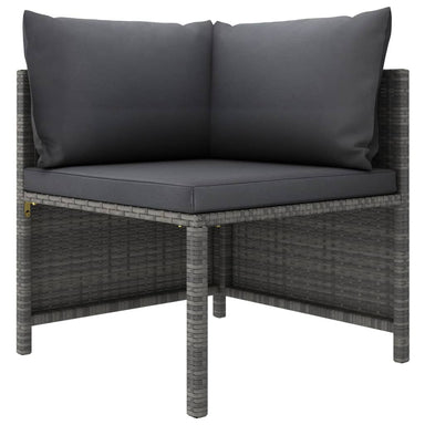 Hoekbank Sectioneel Met Kussens Poly Rattan Grijs 1