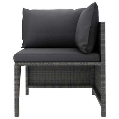 Hoekbank Sectioneel Met Kussens Poly Rattan Grijs 1