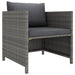 Tuinbank Met Kussens Poly Rattan Grijs 1 Fauteuil