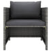 Tuinbank Met Kussens Poly Rattan Grijs 1 Fauteuil