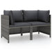 Tuinbank 2-Zits Met Kussens Poly Rattan Grijs 1 Tweezitsbank