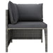 Tuinbank 2-Zits Met Kussens Poly Rattan Grijs 1 Tweezitsbank