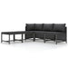 5-Delige Loungeset Met Kussens Poly Rattan Grijs 1
