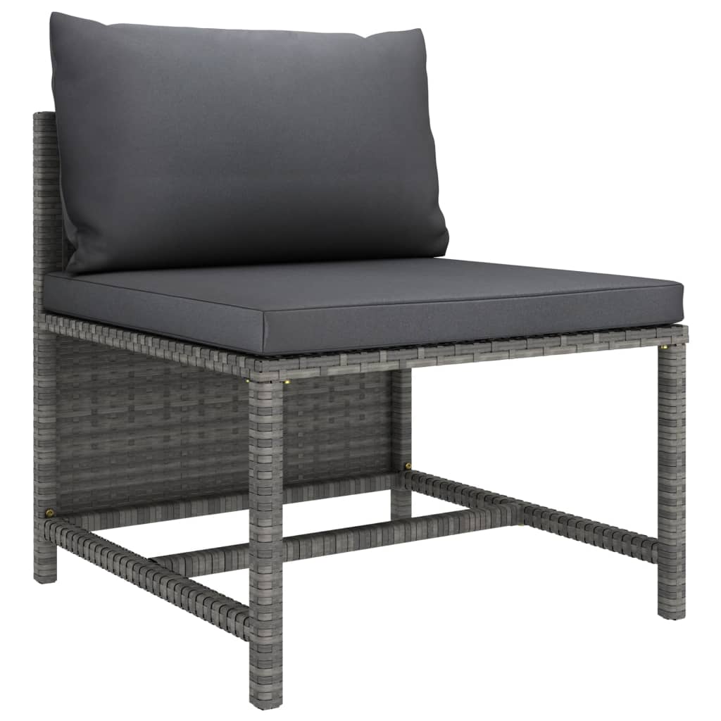 5-Delige Loungeset Met Kussens Poly Rattan Grijs 1