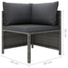 3-Delige Loungeset Met Kussens Poly Rattan Grijs 1 hoek + 2x midden