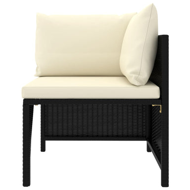 Hoekbank Sectioneel Met Kussens Poly Rattan Zwart 1