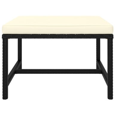 Voetensteun Sectioneel Met Kussen Poly Rattan Zwart 1