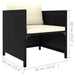 Tuinbank Met Kussens Poly Rattan Zwart 1 Fauteuil