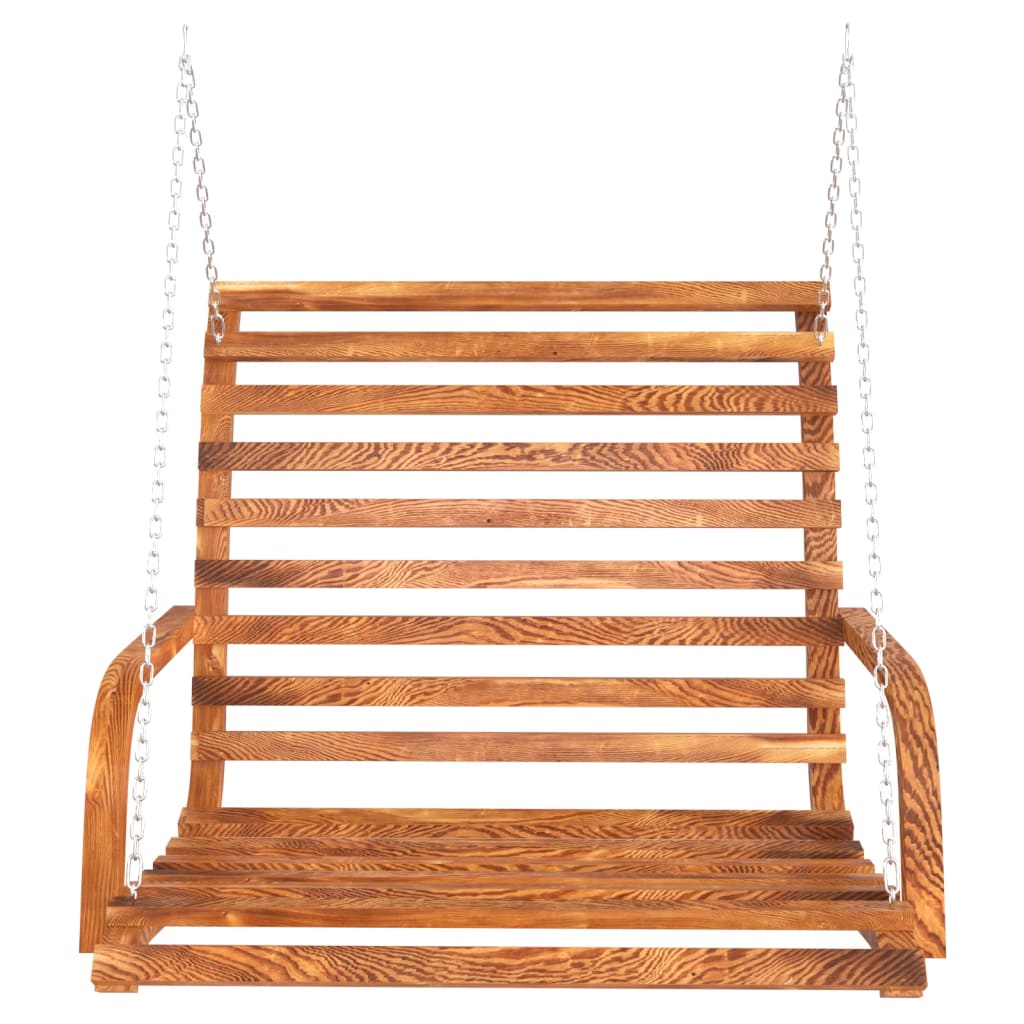 Schommelbank 126x63x92 cm gebogen hout met teakafwerking