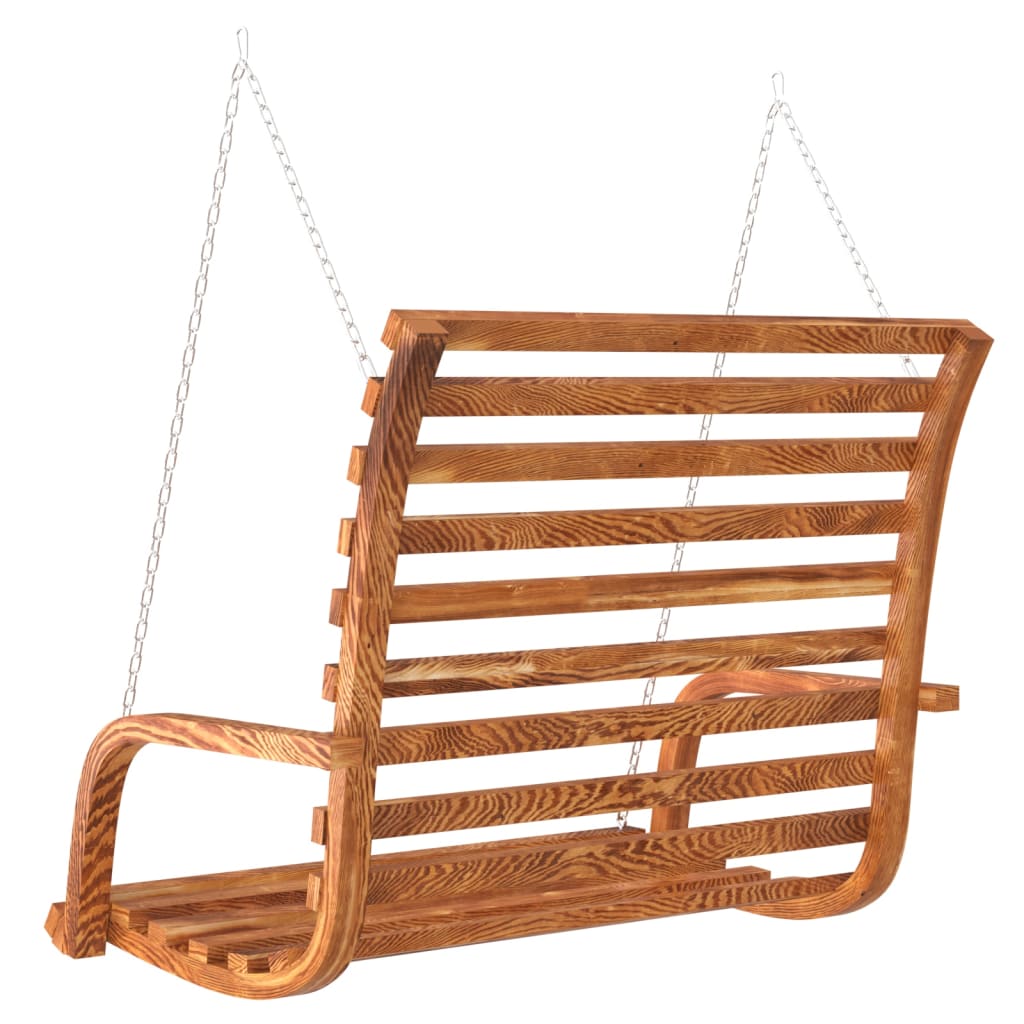 Schommelbank 126x63x92 cm gebogen hout met teakafwerking