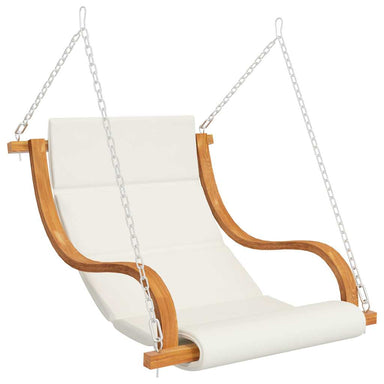 Schommelstoel zonder schommelframe met kussen gebogen hout