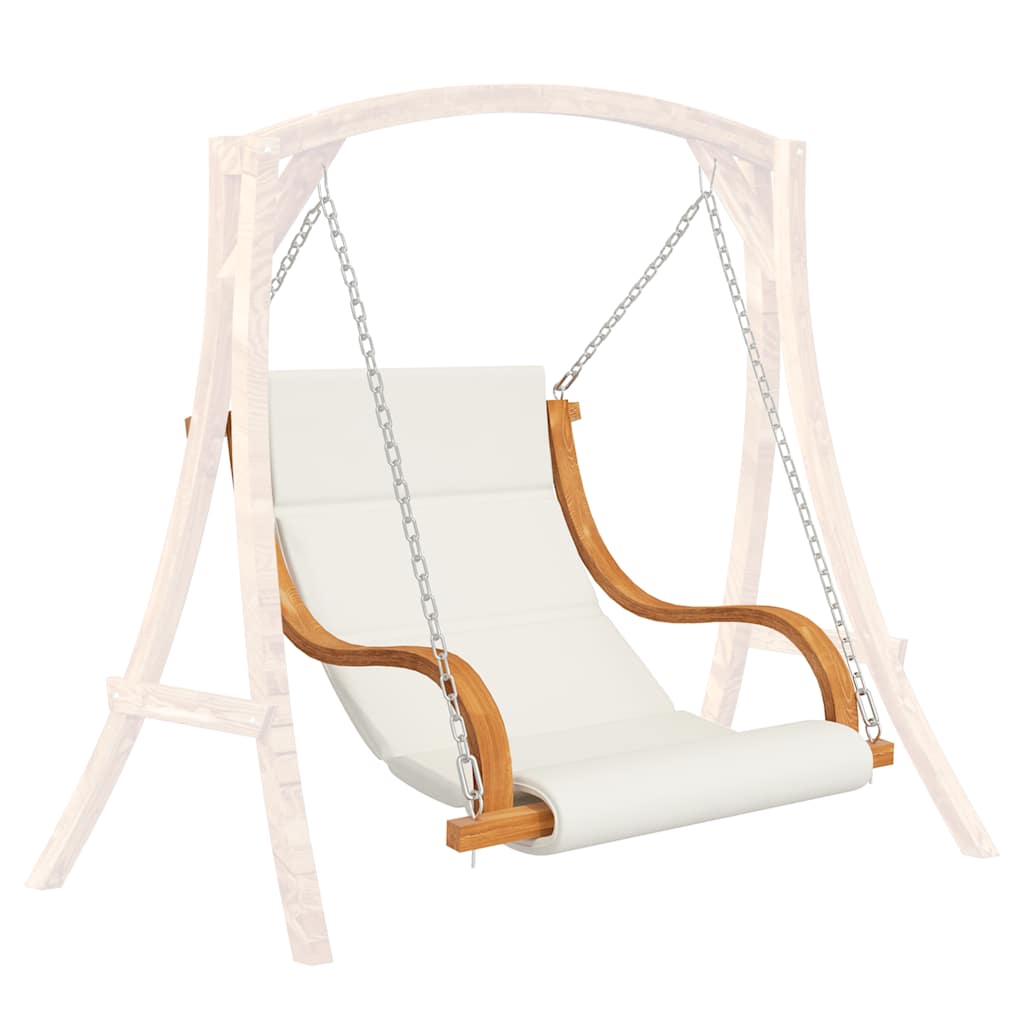 Schommelstoel zonder schommelframe met kussen gebogen hout