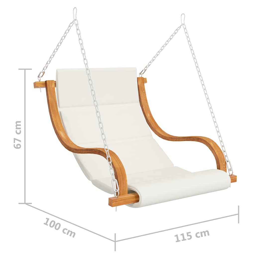 Schommelstoel zonder schommelframe met kussen gebogen hout