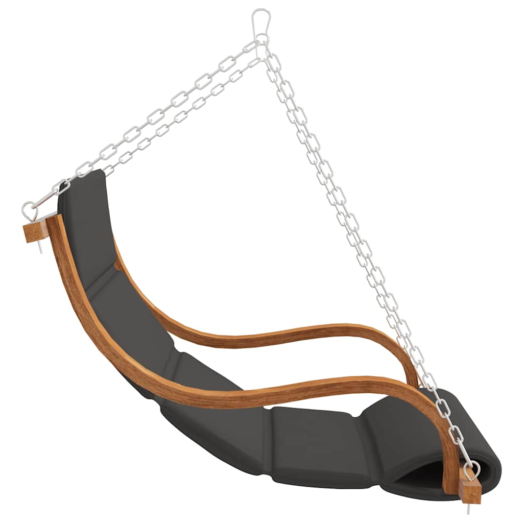 Schommelstoel zonder schommelframe met kussen gebogen hout