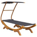 Loungebed met luifel 100x190x134 cm gebogen hout antracietkleur