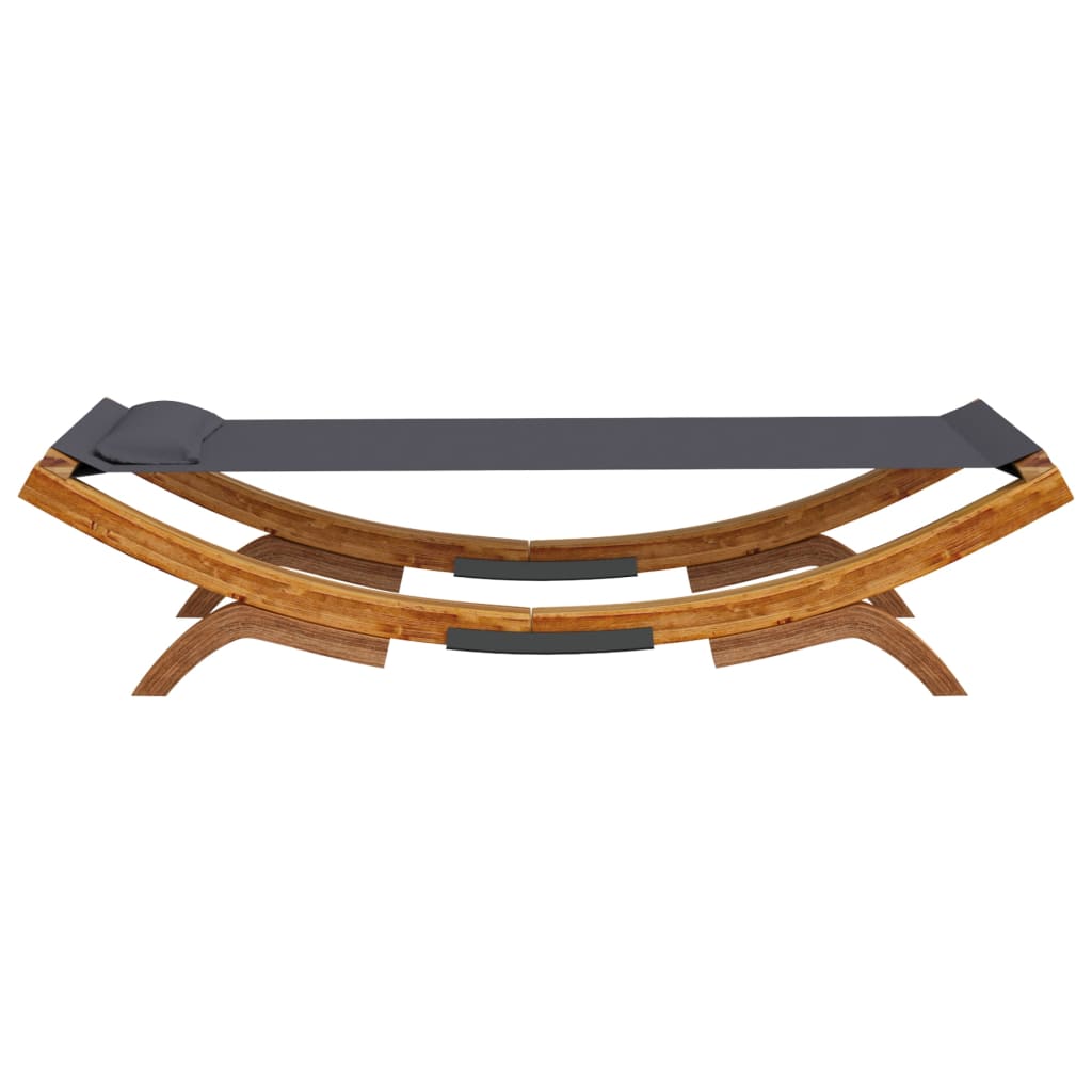 Loungebed 100x188,5x44 cm massief gebogen hout antracietkleurig