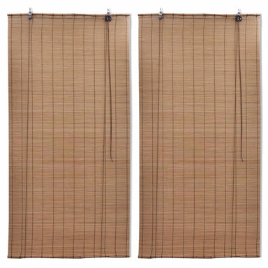 Rolgordijnen 2 st 100x160 cm bamboe bruin