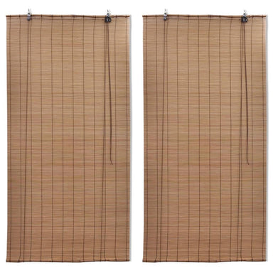 Rolgordijnen 2 st 150x220 cm bamboe bruin