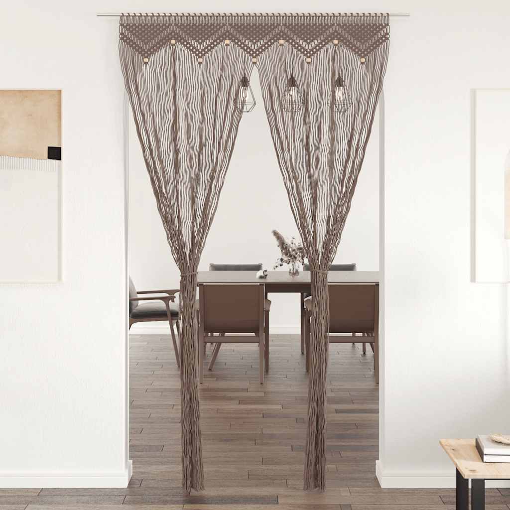 Gordijn macramé 140x240 cm katoen taupe
