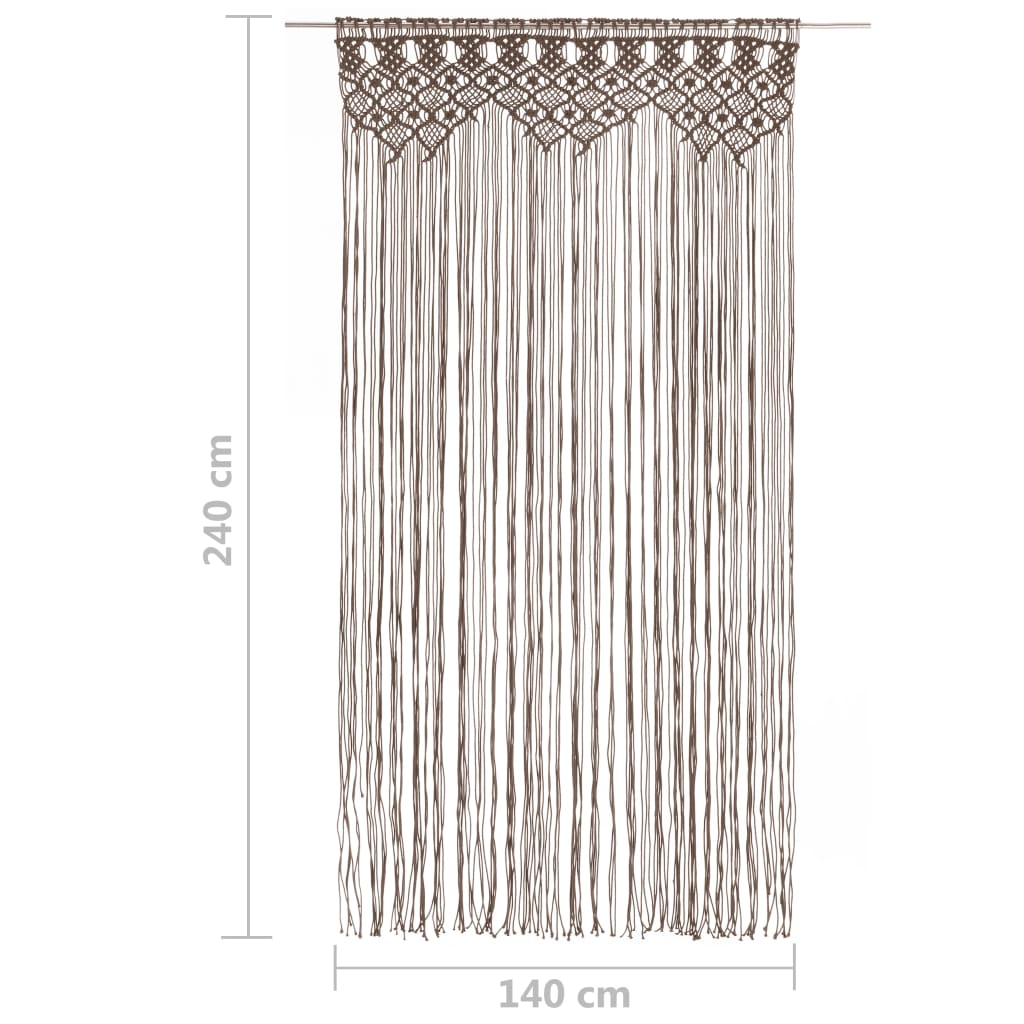 Gordijn macramé 140x240 cm katoen taupe