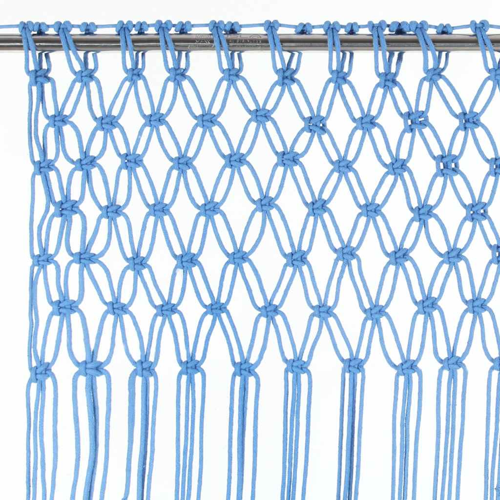 Gordijn macramé 140x240 cm katoen blauw