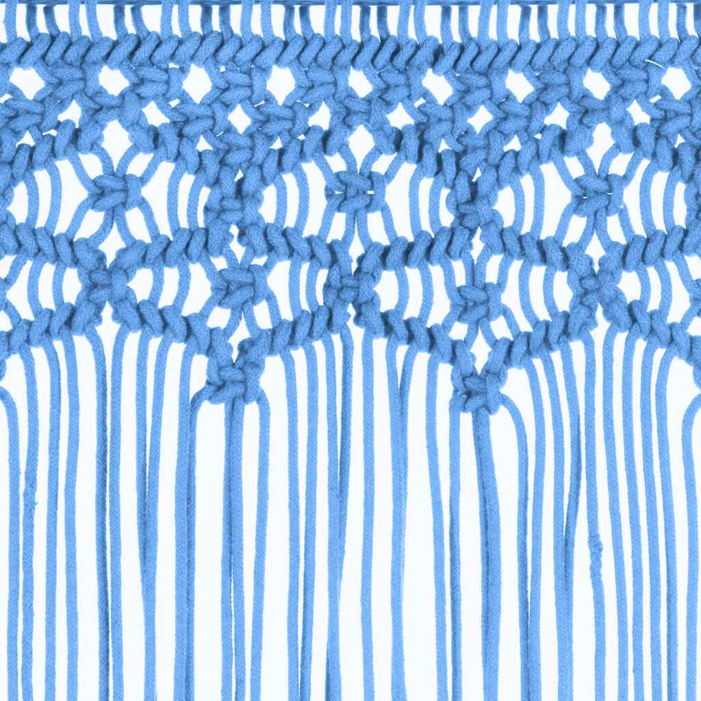 Gordijn macramé 140x240 cm katoen blauw